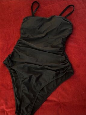 Cupshe Black Shirred One-Piece Swimsuit